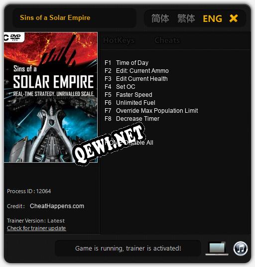 Sins of a Solar Empire: Трейнер +7 [v1.9]