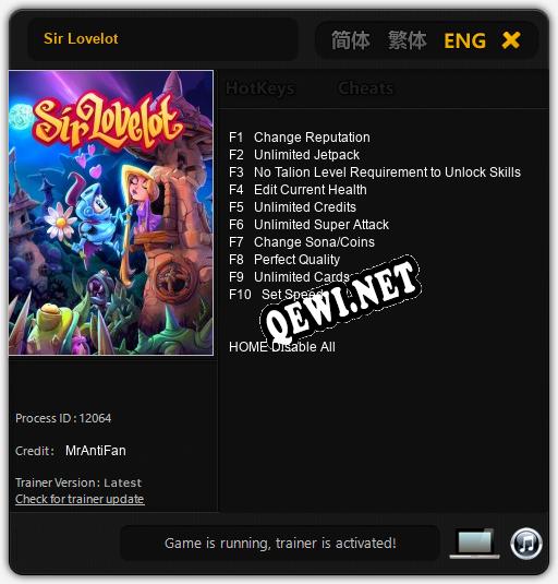Sir Lovelot: Трейнер +10 [v1.1]