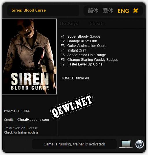 Siren: Blood Curse: Трейнер +6 [v1.9]