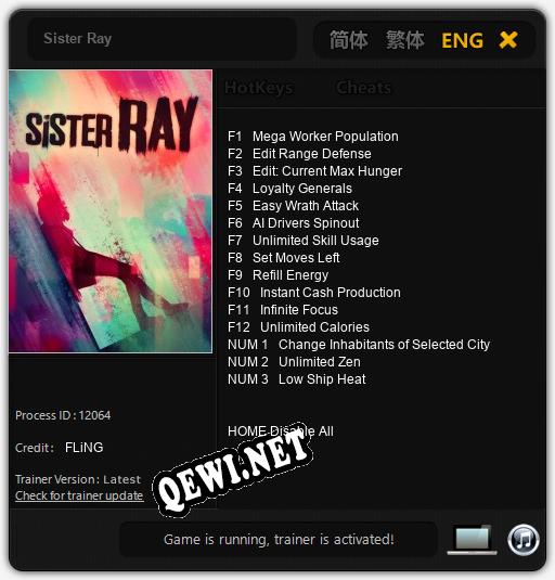 Sister Ray: Читы, Трейнер +15 [FLiNG]