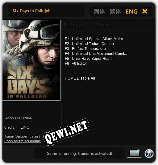 Six Days in Fallujah: Трейнер +6 [v1.8]