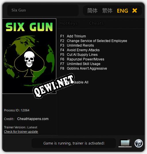 Трейнер для Six Gun [v1.0.9]