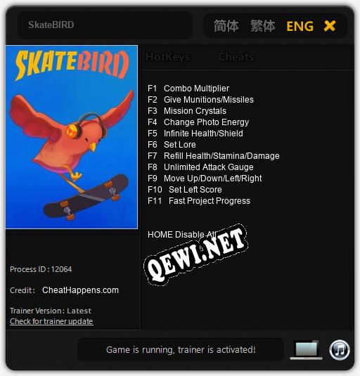 Трейнер для SkateBIRD [v1.0.5]