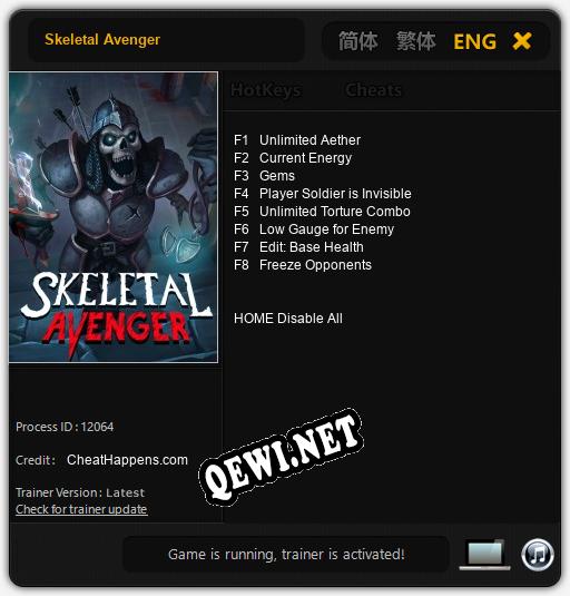 Skeletal Avenger: ТРЕЙНЕР И ЧИТЫ (V1.0.61)