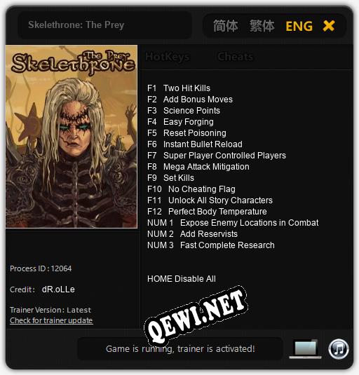 Трейнер для Skelethrone: The Prey [v1.0.1]