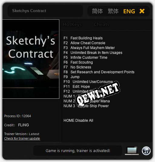 Sketchys Contract: Трейнер +15 [v1.9]