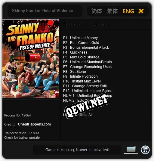Skinny Franko: Fists of Violence: ТРЕЙНЕР И ЧИТЫ (V1.0.33)