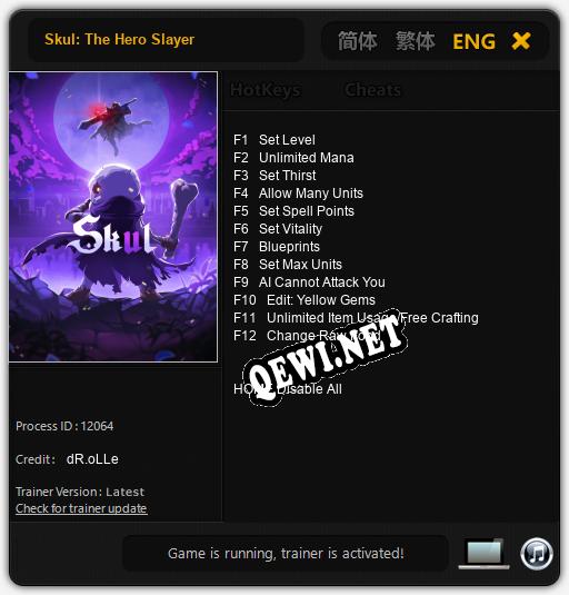 Skul: The Hero Slayer: Читы, Трейнер +12 [dR.oLLe]