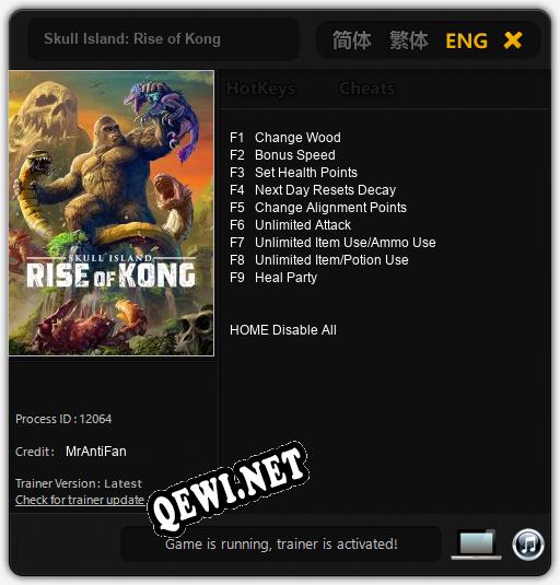 Skull Island: Rise of Kong: Читы, Трейнер +9 [MrAntiFan]