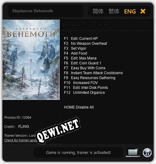 Skydances Behemoth: ТРЕЙНЕР И ЧИТЫ (V1.0.41)