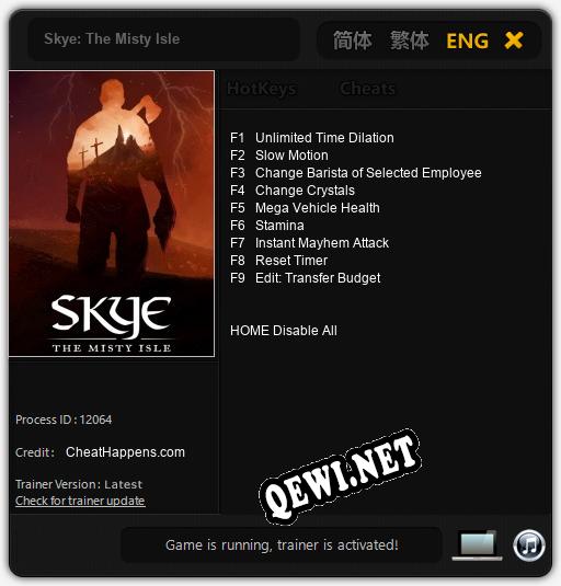 Skye: The Misty Isle: ТРЕЙНЕР И ЧИТЫ (V1.0.81)