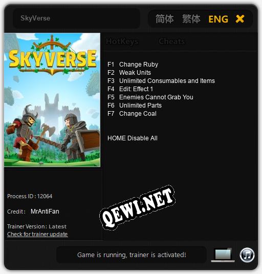 SkyVerse: Трейнер +7 [v1.9]