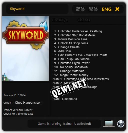 Skyworld: Читы, Трейнер +15 [CheatHappens.com]
