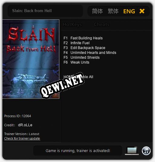 Slain: Back from Hell: Трейнер +6 [v1.6]
