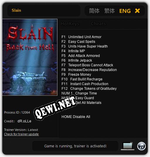 Slain: ТРЕЙНЕР И ЧИТЫ (V1.0.70)