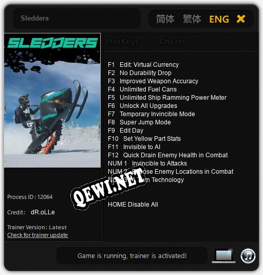 Sledders: ТРЕЙНЕР И ЧИТЫ (V1.0.54)