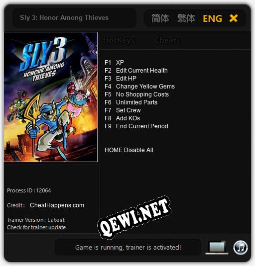 Sly 3: Honor Among Thieves: Трейнер +9 [v1.1]