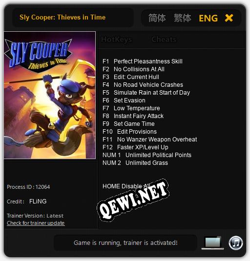 Sly Cooper: Thieves in Time: Трейнер +14 [v1.1]