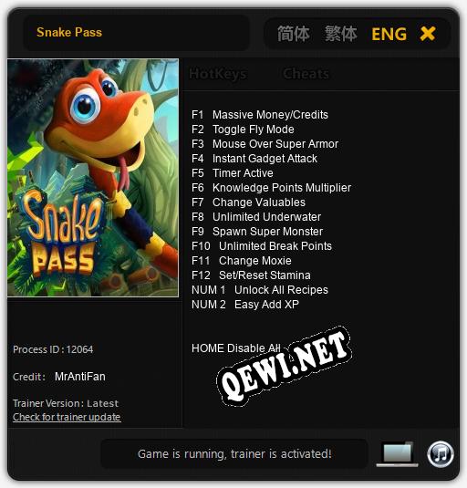 Snake Pass: ТРЕЙНЕР И ЧИТЫ (V1.0.14)