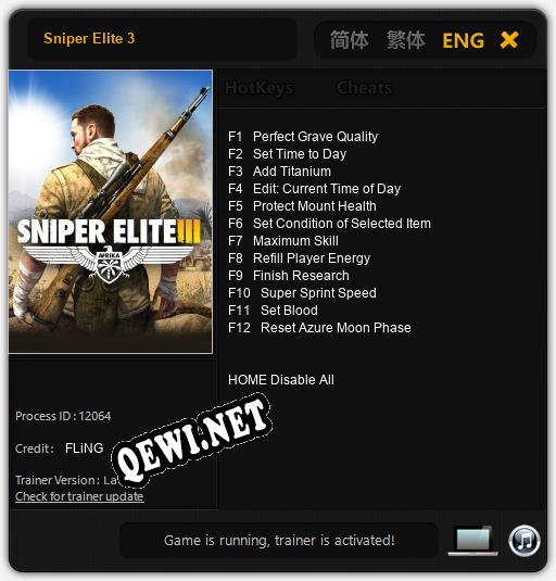Sniper Elite 3: ТРЕЙНЕР И ЧИТЫ (V1.0.58)