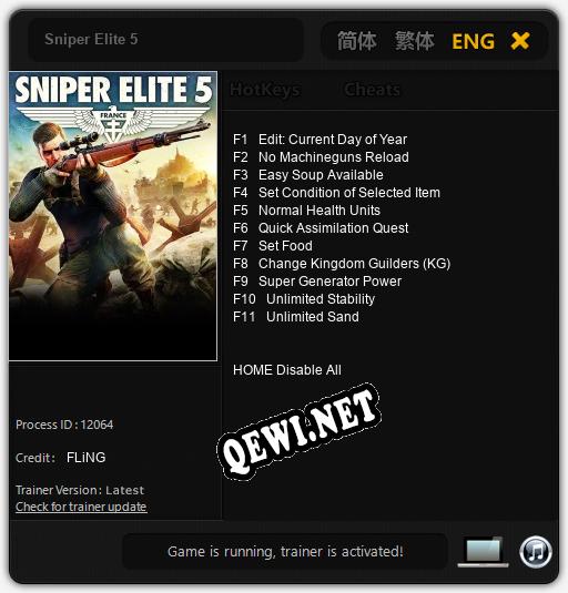 Sniper Elite 5: ТРЕЙНЕР И ЧИТЫ (V1.0.98)