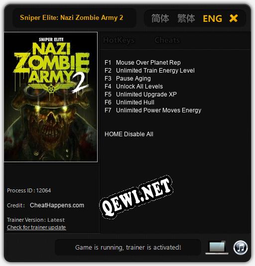 Sniper Elite: Nazi Zombie Army 2: ТРЕЙНЕР И ЧИТЫ (V1.0.22)