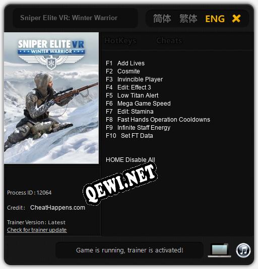 Трейнер для Sniper Elite VR: Winter Warrior [v1.0.3]