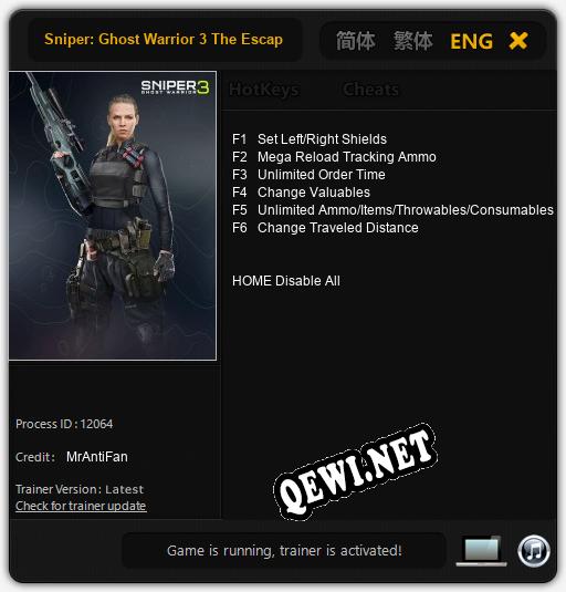 Sniper: Ghost Warrior 3 The Escape of Lydia: Читы, Трейнер +6 [MrAntiFan]