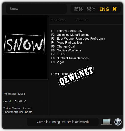 Snow: ТРЕЙНЕР И ЧИТЫ (V1.0.21)