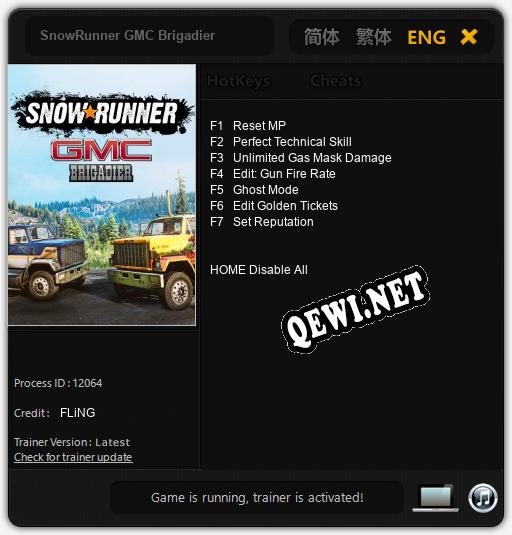 SnowRunner GMC Brigadier: Читы, Трейнер +7 [FLiNG]