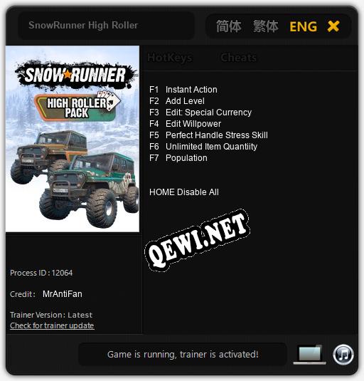 SnowRunner High Roller: Читы, Трейнер +7 [MrAntiFan]