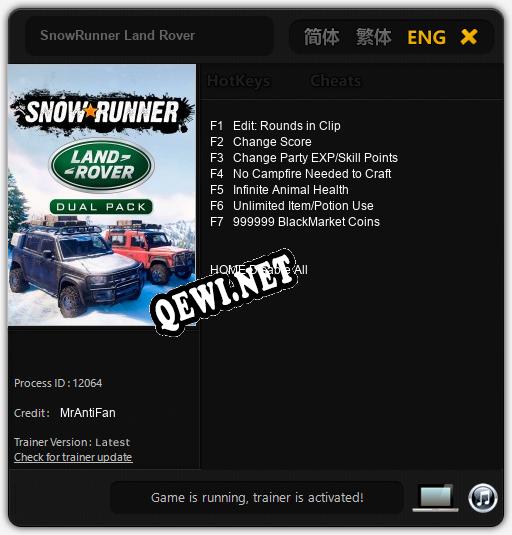 SnowRunner Land Rover: Читы, Трейнер +7 [MrAntiFan]