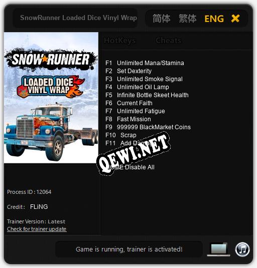 SnowRunner Loaded Dice Vinyl Wrap: Трейнер +11 [v1.2]