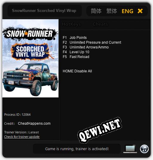 SnowRunner Scorched Vinyl Wrap: Читы, Трейнер +5 [CheatHappens.com]
