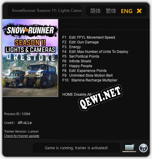 SnowRunner Season 11: Lights Camera: Читы, Трейнер +10 [dR.oLLe]