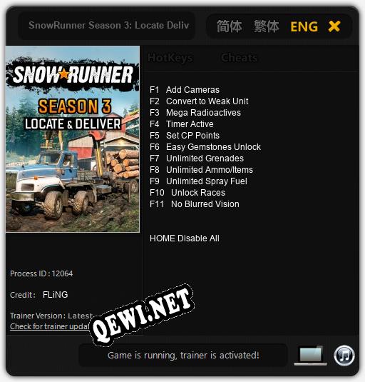 SnowRunner Season 3: Locate Deliver: ТРЕЙНЕР И ЧИТЫ (V1.0.35)