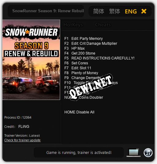 SnowRunner Season 9: Renew Rebuild: ТРЕЙНЕР И ЧИТЫ (V1.0.14)