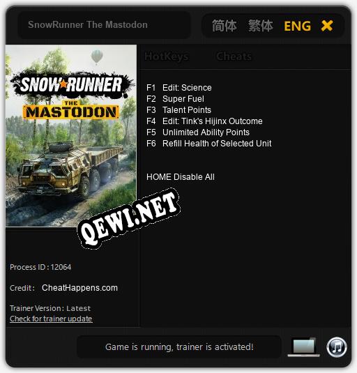 SnowRunner The Mastodon: Читы, Трейнер +6 [CheatHappens.com]