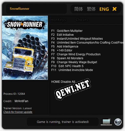SnowRunner: Трейнер +11 [v1.8]