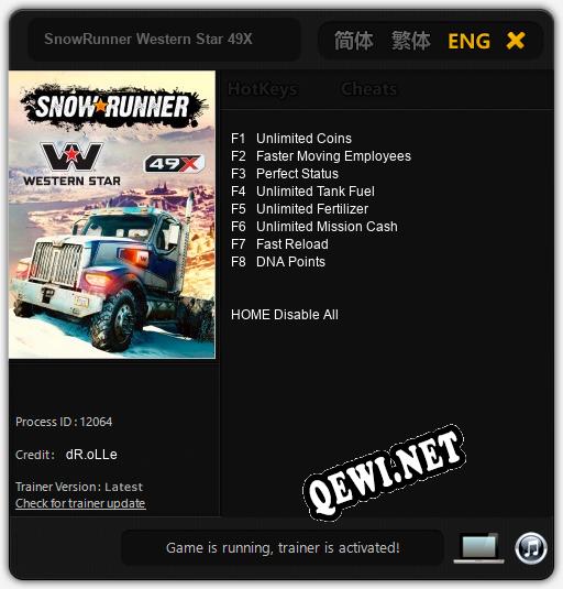 SnowRunner Western Star 49X: ТРЕЙНЕР И ЧИТЫ (V1.0.87)