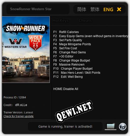 SnowRunner Western Star: Трейнер +12 [v1.9]