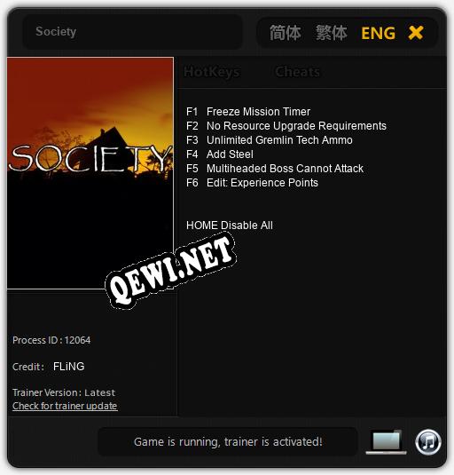 Society: Трейнер +6 [v1.3]