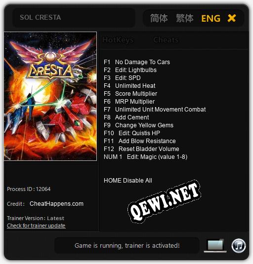 SOL CRESTA: Читы, Трейнер +13 [CheatHappens.com]