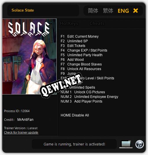 Трейнер для Solace State [v1.0.2]