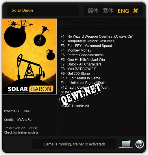 Solar Baron: Трейнер +13 [v1.5]