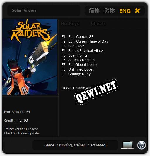 Трейнер для Solar Raiders [v1.0.7]