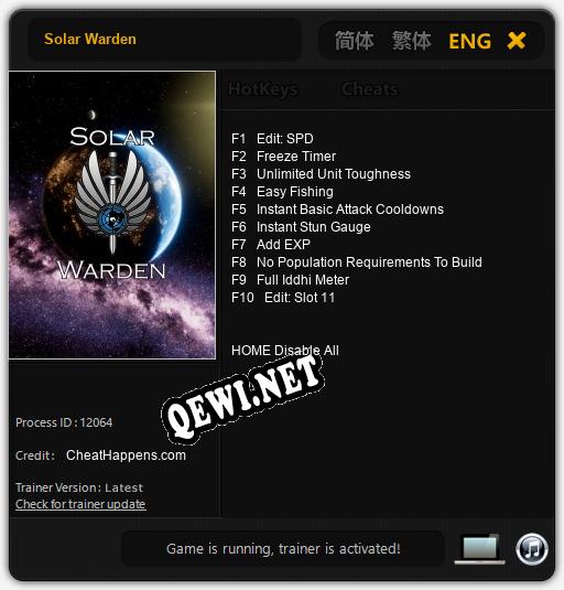 Solar Warden: ТРЕЙНЕР И ЧИТЫ (V1.0.59)