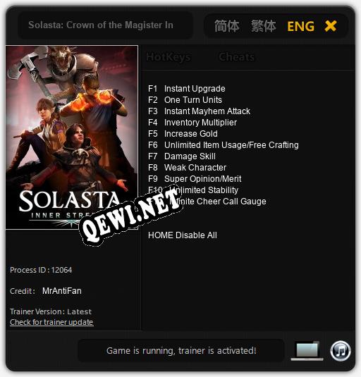 Solasta: Crown of the Magister Inner Strength: ТРЕЙНЕР И ЧИТЫ (V1.0.91)