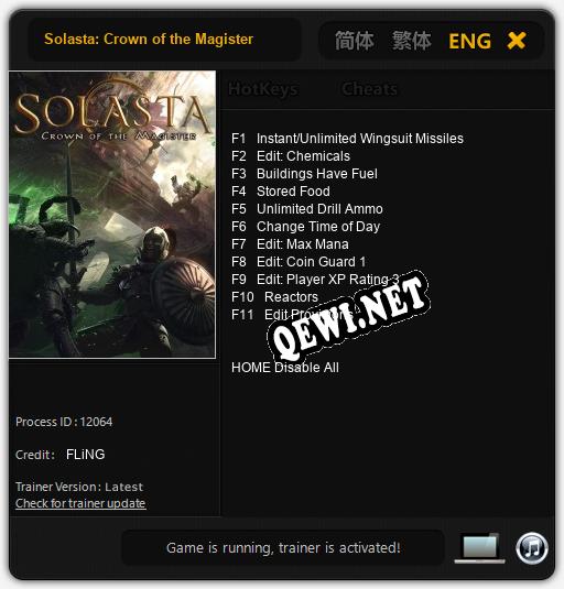 Трейнер для Solasta: Crown of the Magister [v1.0.9]