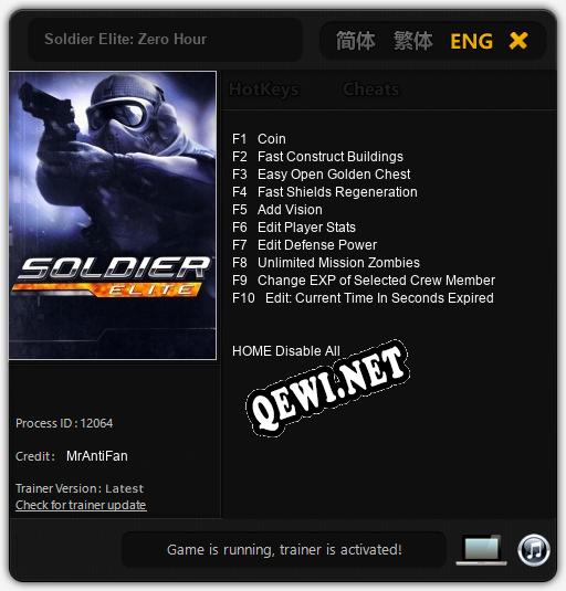 Soldier Elite: Zero Hour: ТРЕЙНЕР И ЧИТЫ (V1.0.89)